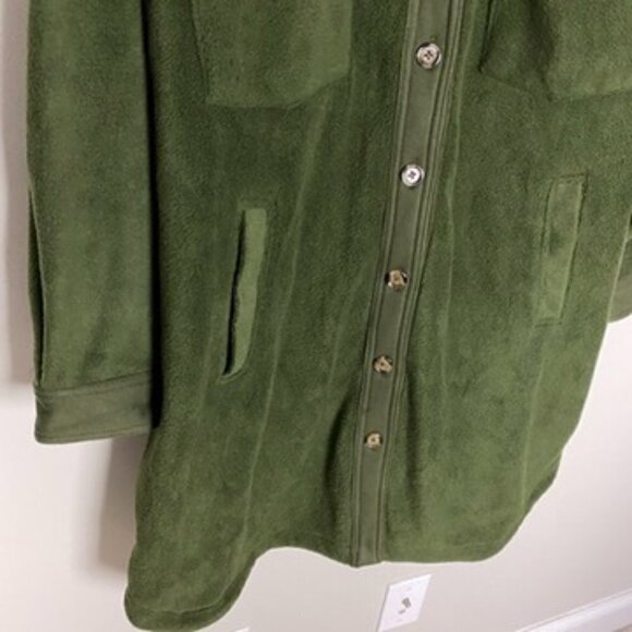 Blank NYC Long Fleece Shacket Jacket Green Womens 2X - Picture 5 of 8
